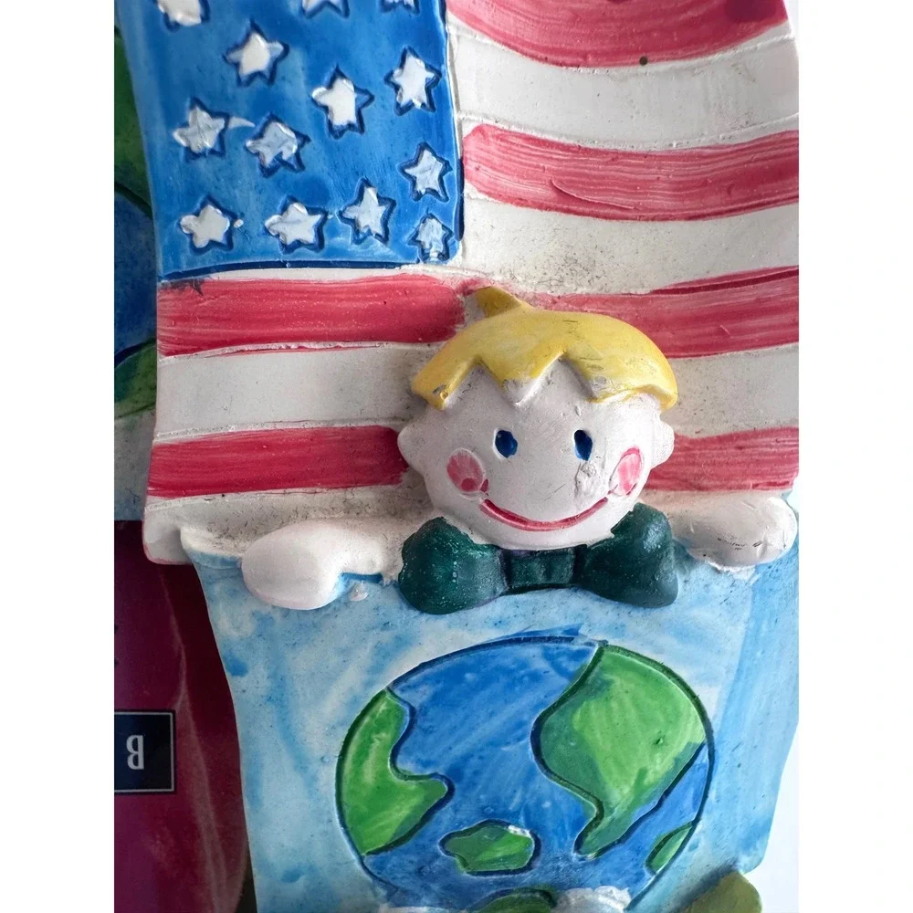 NEW Burnes of Boston Kids Frame 3.5x5 Multi World Flags 90s Schoolhouse
